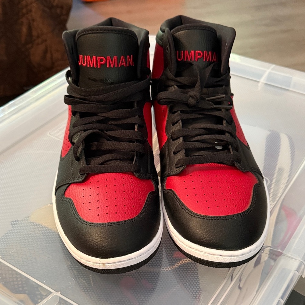 Nike Air Jordan JumpMen Bold Red and Black Sneakers